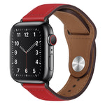 Cinturino per orologio con fibbia nera in pelle PU per Apple Watch Series, 7 45mm / 6&SE&5&4 44mm / 3&2&1 42mm