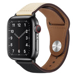 Cinturino per orologio con fibbia nera in pelle PU per Apple Watch Series, 7 45mm / 6&SE&5&4 44mm / 3&2&1 42mm