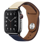 Cinturino per orologio con fibbia nera in pelle PU per Apple Watch Series, 7 45mm / 6&SE&5&4 44mm / 3&2&1 42mm