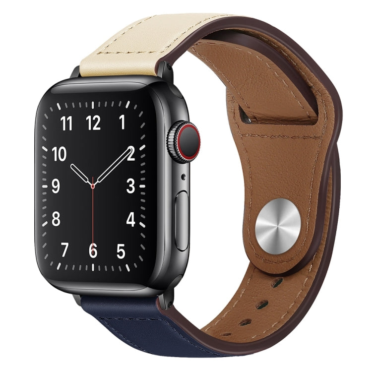 Cinturino per orologio con fibbia nera in pelle PU per Apple Watch Series, 7 45mm / 6&SE&5&4 44mm / 3&2&1 42mm