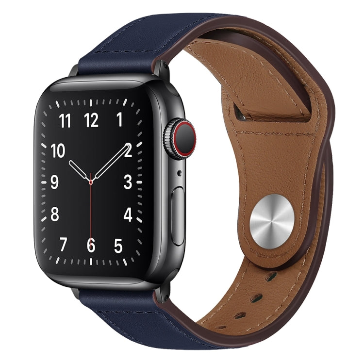 Cinturino per orologio con fibbia nera in pelle PU per Apple Watch Series, 7 45mm / 6&SE&5&4 44mm / 3&2&1 42mm
