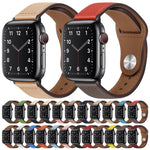 Cinturino per orologio con fibbia nera in pelle PU per Apple Watch Series, 7 45mm / 6&SE&5&4 44mm / 3&2&1 42mm