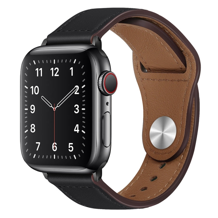 Cinturino per orologio con fibbia nera in pelle PU per Apple Watch Series, 7 41mm / 6&SE&5&4 40mm / 3&2&1 38mm