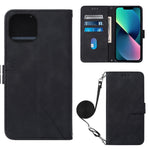 Custodia per cellulare in pelle con flip in rilievo 3D a tracolla, For iPhone 14, For iPhone 14 Plus, For iPhone 14 Pro, For iPhone 14 Pro Max