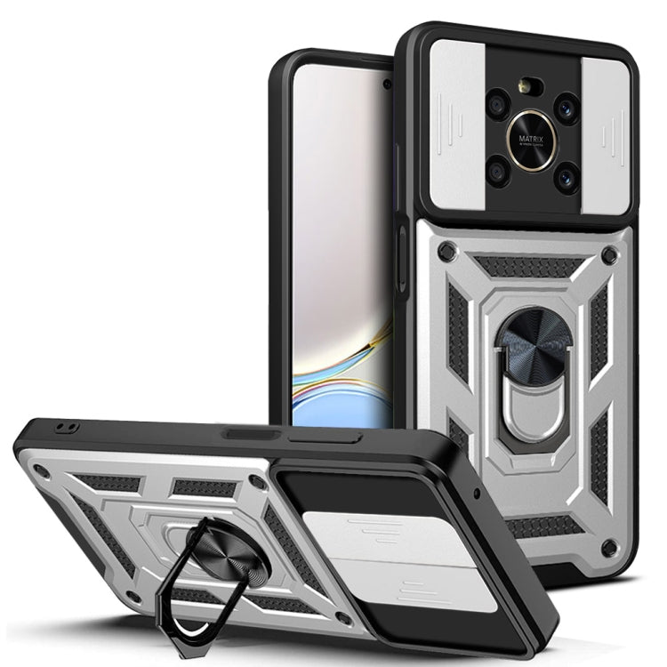 Design della fotocamera scorrevole Custodia per telefono in TPU + PC, For Honor X8, For Honor X9 5G/X9 4G, For OPPO A77/A57