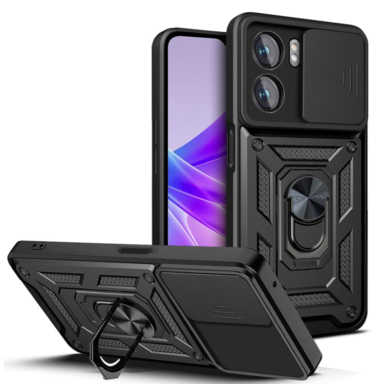 Design della fotocamera scorrevole Custodia per telefono in TPU + PC, For Honor X8, For Honor X9 5G/X9 4G, For OPPO A77/A57