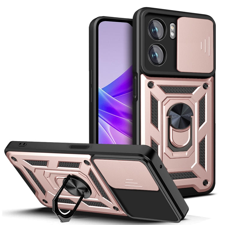 Design della fotocamera scorrevole Custodia per telefono in TPU + PC, For Honor X8, For Honor X9 5G/X9 4G, For OPPO A77/A57