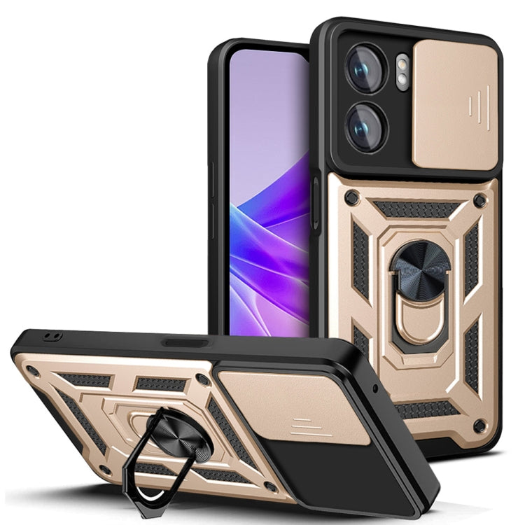 Design della fotocamera scorrevole Custodia per telefono in TPU + PC, For Honor X8, For Honor X9 5G/X9 4G, For OPPO A77/A57