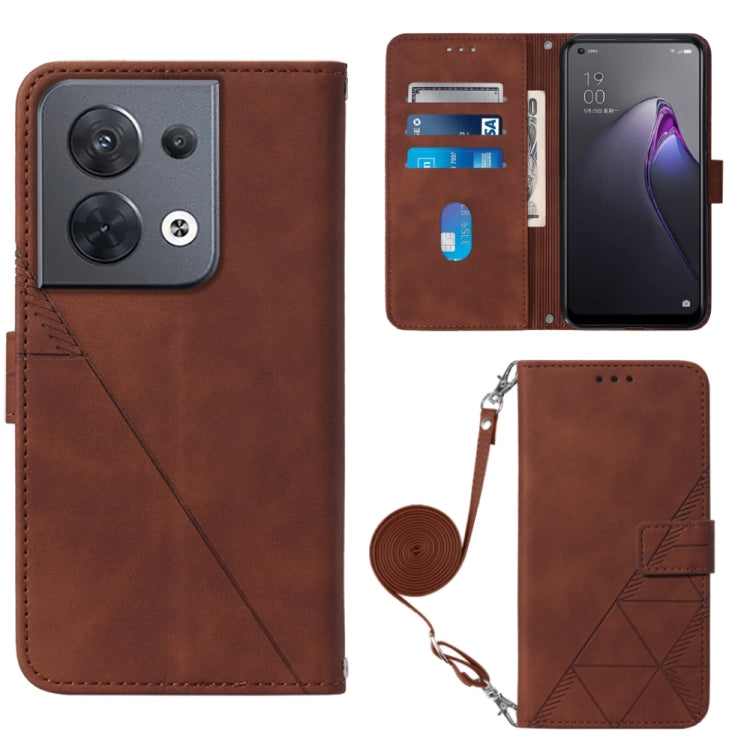Custodia per cellulare in pelle con flip in rilievo 3D a tracolla, For OPPO Reno8, For OPPO Reno8 Pro, For OPPO Reno8 Pro+, For OnePlus Nord 2T
