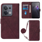 Custodia per cellulare in pelle con flip in rilievo 3D a tracolla, For OPPO Reno8, For OPPO Reno8 Pro, For OPPO Reno8 Pro+, For OnePlus Nord 2T