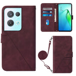 Custodia per cellulare in pelle con flip in rilievo 3D a tracolla, For OPPO Reno8, For OPPO Reno8 Pro, For OPPO Reno8 Pro+, For OnePlus Nord 2T