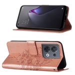 Custodia per telefono in pelle con vibrazione a farfalla goffrata, For OPPO Reno8, For OPPO Reno8 Pro, For OPPO Reno8 Pro+