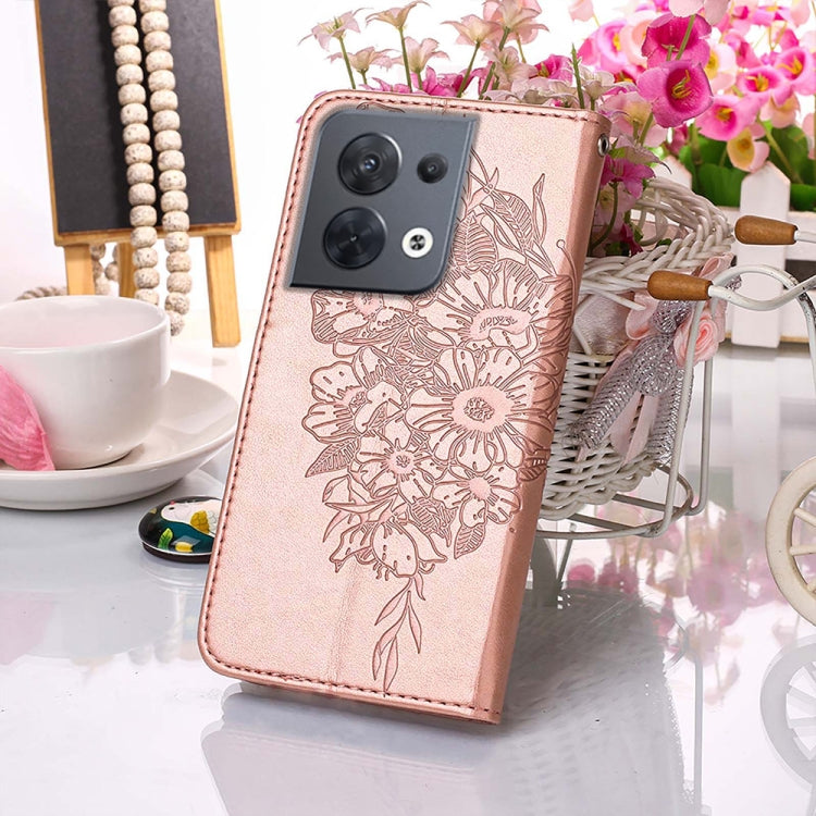 Custodia per telefono in pelle con vibrazione a farfalla goffrata, For OPPO Reno8, For OPPO Reno8 Pro, For OPPO Reno8 Pro+