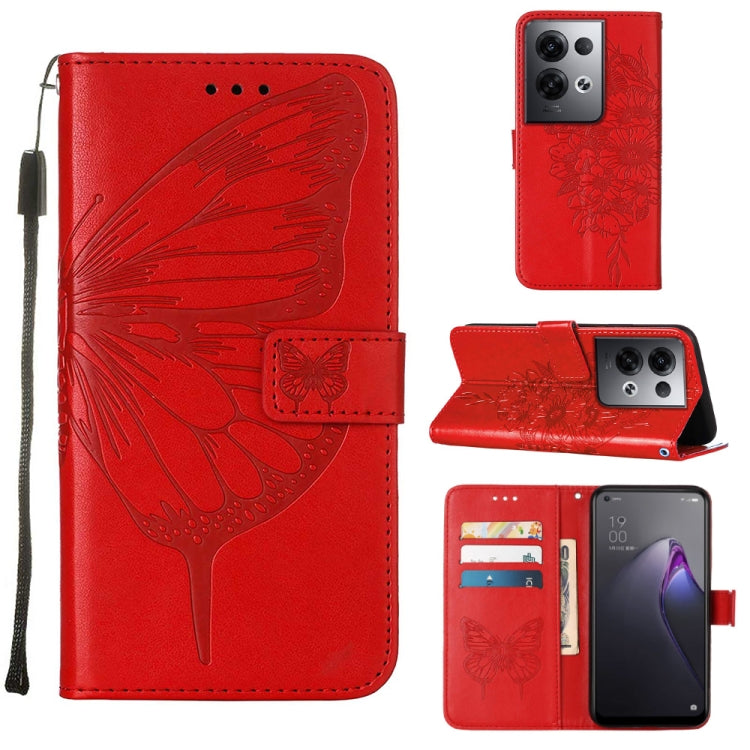 Custodia per telefono in pelle con vibrazione a farfalla goffrata, For OPPO Reno8, For OPPO Reno8 Pro, For OPPO Reno8 Pro+