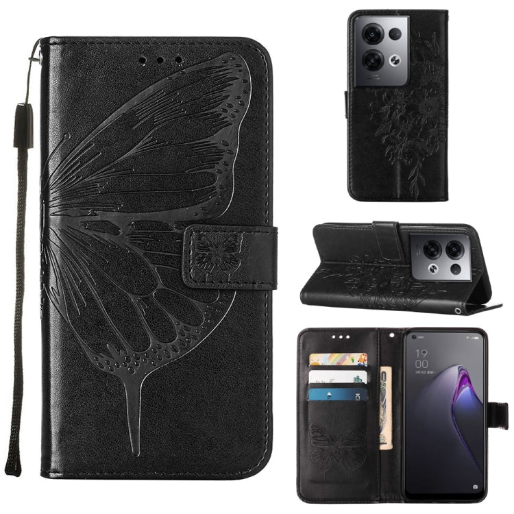 Custodia per telefono in pelle con vibrazione a farfalla goffrata, For OPPO Reno8, For OPPO Reno8 Pro, For OPPO Reno8 Pro+