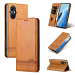 AZNS Custodia per telefono in pelle a conchiglia con struttura in vitello magnetico, For OPPO Reno8 Lite, For Honor Play 30