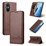 AZNS Custodia per telefono in pelle a conchiglia con struttura in vitello magnetico, For OPPO Reno8 Lite, For Honor Play 30