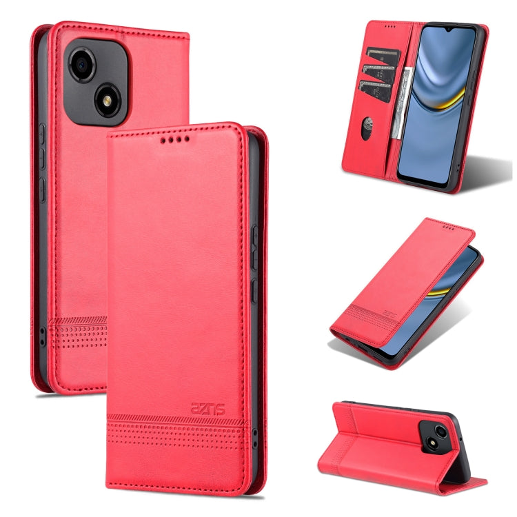 AZNS Custodia per telefono in pelle a conchiglia con struttura in vitello magnetico, For OPPO Reno8 Lite, For Honor Play 30