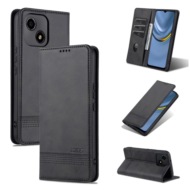 AZNS Custodia per telefono in pelle a conchiglia con struttura in vitello magnetico, For OPPO Reno8 Lite, For Honor Play 30