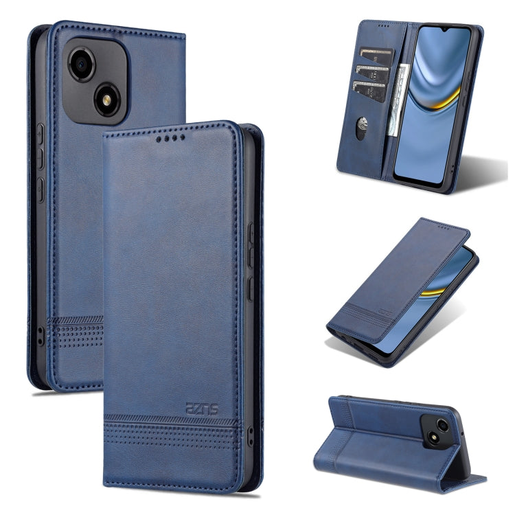 AZNS Custodia per telefono in pelle a conchiglia con struttura in vitello magnetico, For OPPO Reno8 Lite, For Honor Play 30