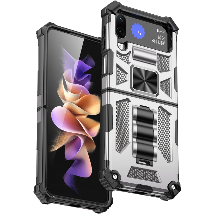 Armatura antiurto TPU + custodia protettiva magnetica per PC con supporto, For Samsung Galaxy Z Flip4 5G