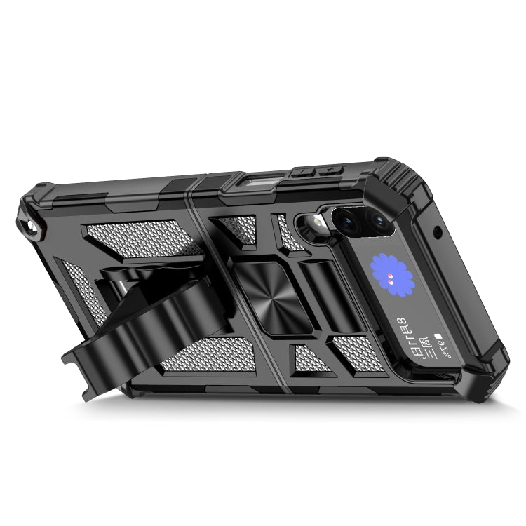 Armatura antiurto TPU + custodia protettiva magnetica per PC con supporto, For Samsung Galaxy Z Flip4 5G