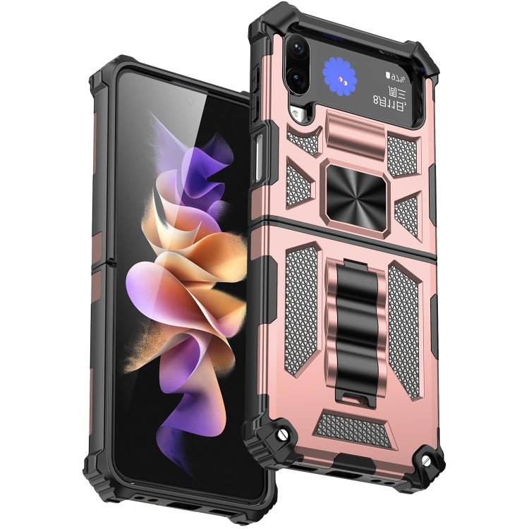 Armatura antiurto TPU + custodia protettiva magnetica per PC con supporto, For Samsung Galaxy Z Flip4 5G
