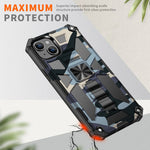 Armatura mimetica TPU antiurto + custodia magnetica per PC, For iPhone 14, For iPhone 14 Plus, For iPhone 14 Pro, For iPhone 14 Pro Max
