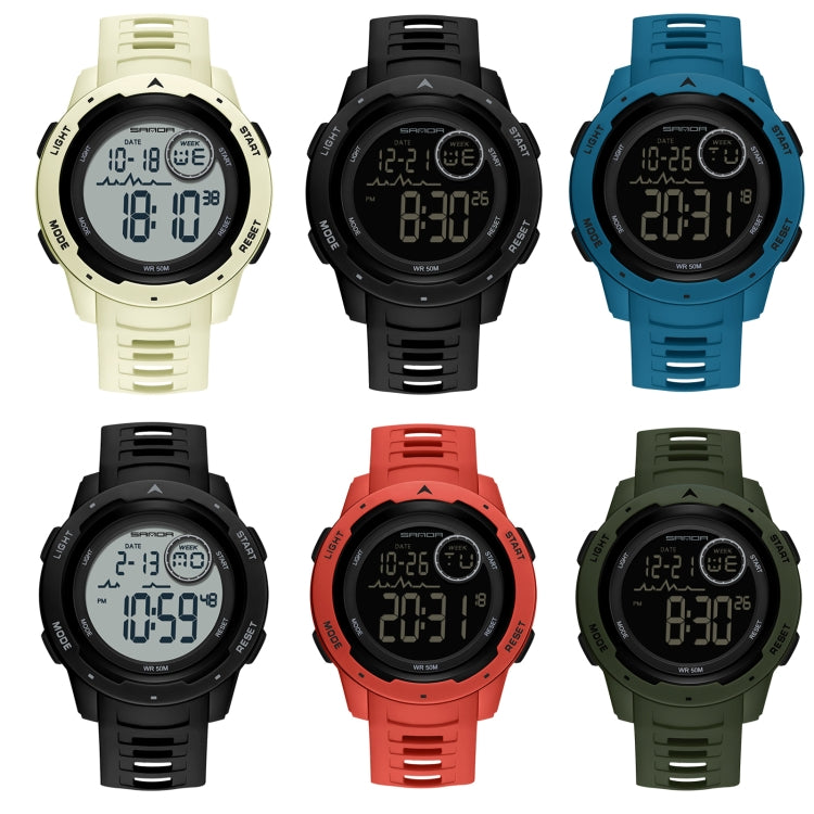 SANDA 2125 Luminoso orologio elettronico a doppio display impermeabile