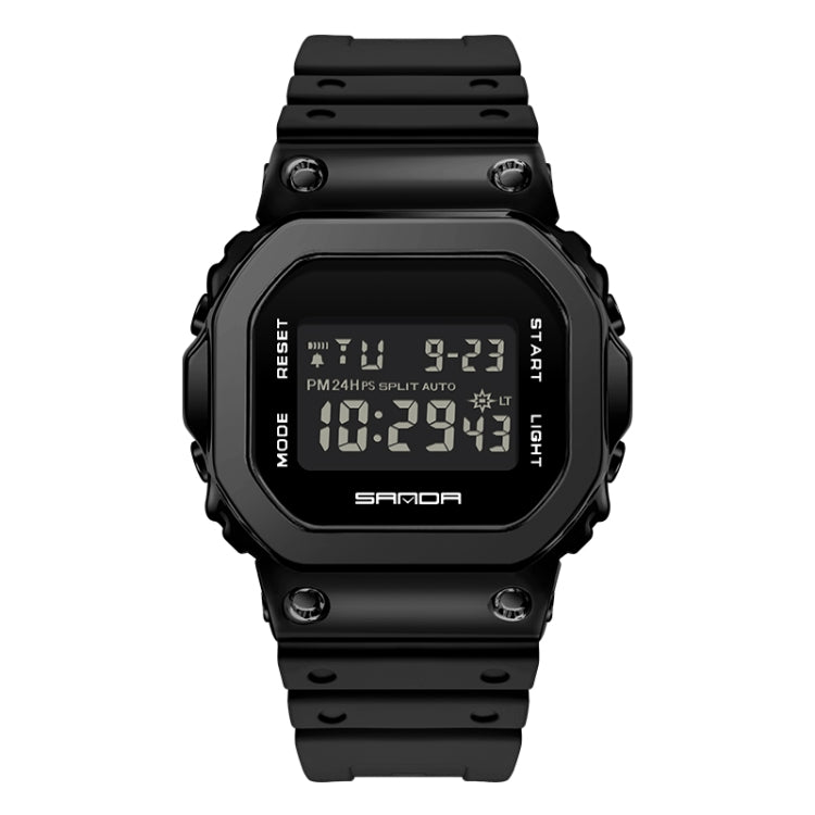 SANDA 2126 Orologio elettronico doppio display impermeabile luminoso a specchio temperato