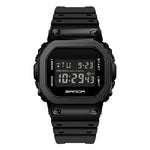 SANDA 2126 Orologio elettronico doppio display impermeabile luminoso a specchio temperato