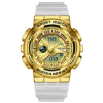 Orologio elettronico Sanda 3137 con cinturino in TPU luminoso impermeabile a doppio display