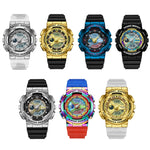 Orologio elettronico Sanda 3137 con cinturino in TPU luminoso impermeabile a doppio display