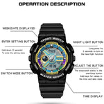 Orologio elettronico Sanda 3137 con cinturino in TPU luminoso impermeabile a doppio display