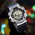 Orologio elettronico Sanda 3137 con cinturino in TPU luminoso impermeabile a doppio display