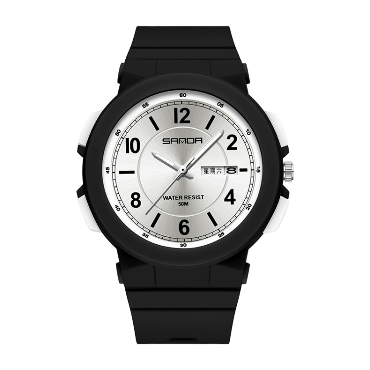Sanda 6097 Orologio elettronico impermeabile con doppio calendario e cinturino in TPU