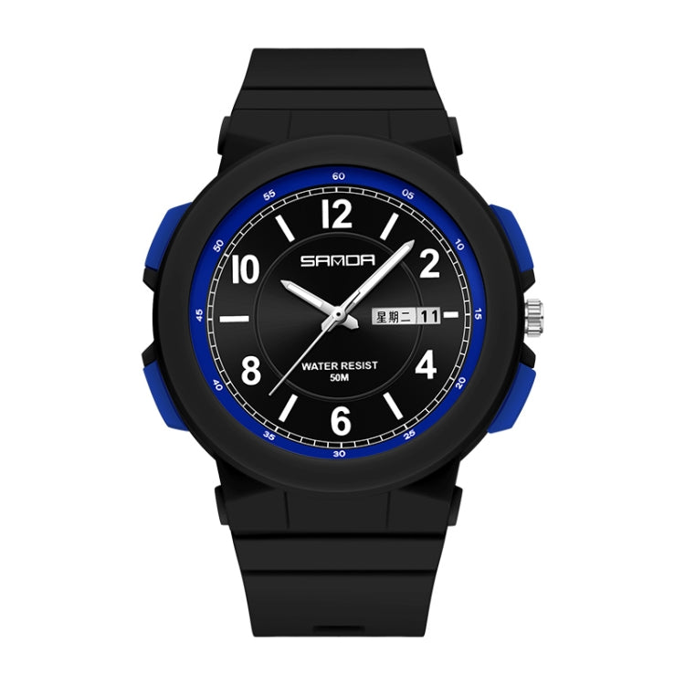 Sanda 6097 Orologio elettronico impermeabile con doppio calendario e cinturino in TPU