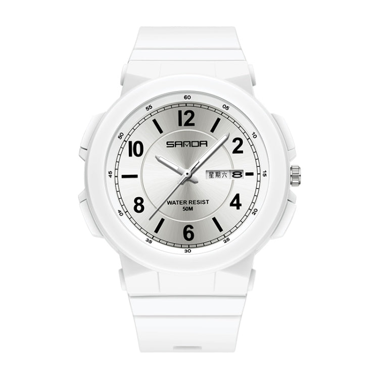 Sanda 6097 Orologio elettronico impermeabile con doppio calendario e cinturino in TPU
