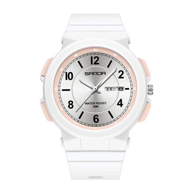 Sanda 6097 Orologio elettronico impermeabile con doppio calendario e cinturino in TPU