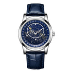 Orologio meccanico impermeabile luminoso con cinturino in pelle Sanda 7001