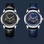 Orologio meccanico impermeabile luminoso con cinturino in pelle Sanda 7001