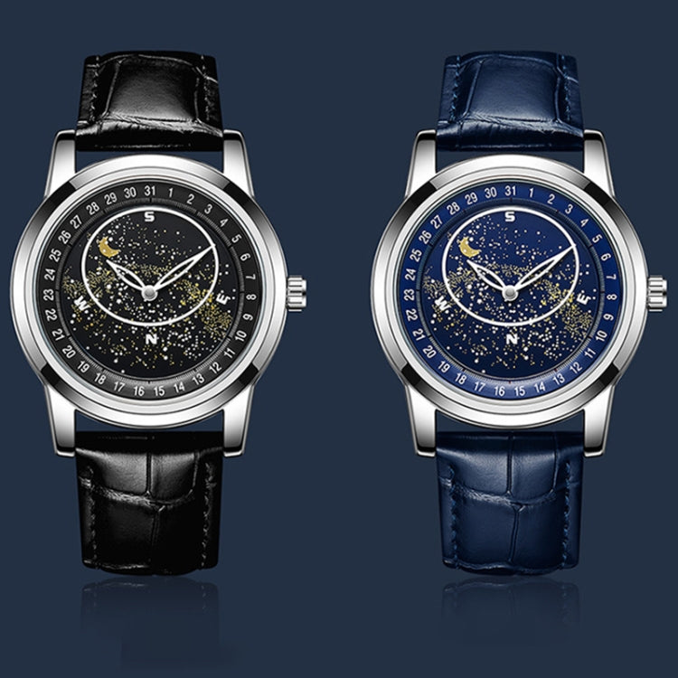Orologio meccanico impermeabile luminoso con cinturino in pelle Sanda 7001
