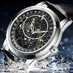 Orologio meccanico impermeabile luminoso con cinturino in pelle Sanda 7001
