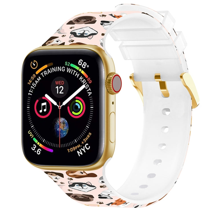 Cinturino per orologio con stampa a colori con fibbia quadrata per Apple Watch Series, 7 45mm / 6&SE&5&4 44mm / 3&2&1 42mm