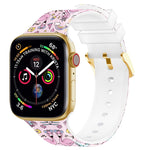 Cinturino per orologio con stampa a colori con fibbia quadrata per Apple Watch Series, 7 45mm / 6&SE&5&4 44mm / 3&2&1 42mm
