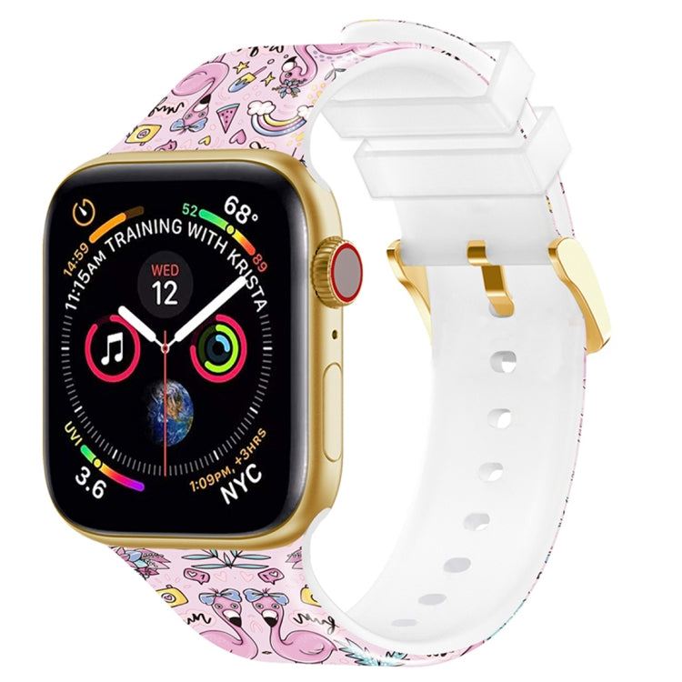 Cinturino per orologio con stampa a colori con fibbia quadrata per Apple Watch Series, 7 45mm / 6&SE&5&4 44mm / 3&2&1 42mm