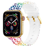 Cinturino per orologio con stampa a colori con fibbia quadrata per Apple Watch Series, 7 45mm / 6&SE&5&4 44mm / 3&2&1 42mm