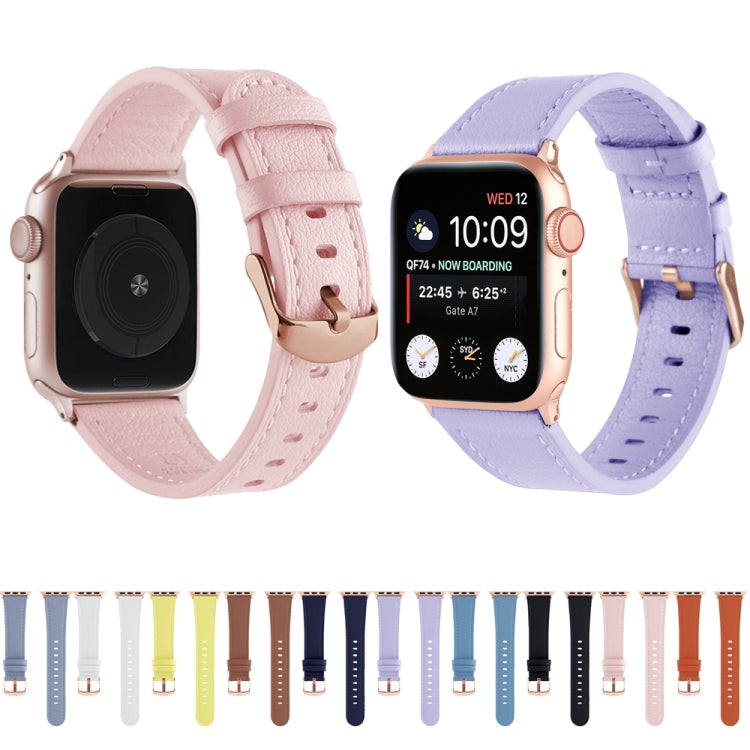 Cinturino universale in vera pelle per Apple Watch Series, 7 45mm / 6&SE&5&4 44mm / 3&2&1 42mm, 7 41mm / 6&SE&5&4 40mm / 3&2&1 38mm