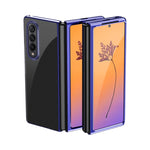Custodia per telefono antiurto trasparente galvanica, For Samsung Galaxy Z Fold4, For Samsung Galaxy Z Flip4