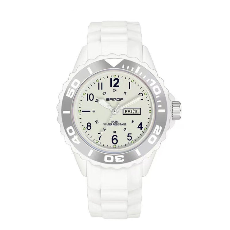 SANDA 1053 Orologio elettronico impermeabile da donna con doppio display e cinturino in TPU